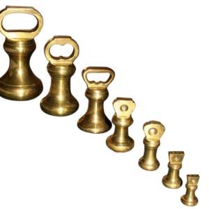 WMI-2705: Brass Bell Form Weights - Set of 7