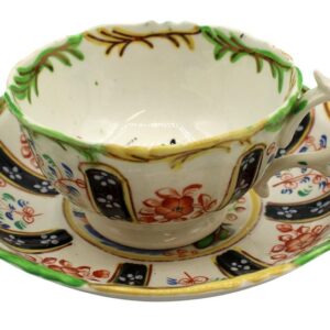 WCI-8398z: Late 19th Century Gaudy Welsh "Burma" Pattern Cup and Saucer