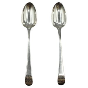 WSI-10347z: 1788 English Pair of Sterling Silver Tablespoons by William Sumner II