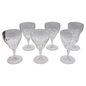 WG-2889z: 1961-1982 Belgian Set of Six Val. St. Lambert Riviera Pattern Goblets