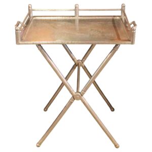 WOT-2666z: Circa 1940s Hollywood Regency Cocktail Tray & Folding Stand