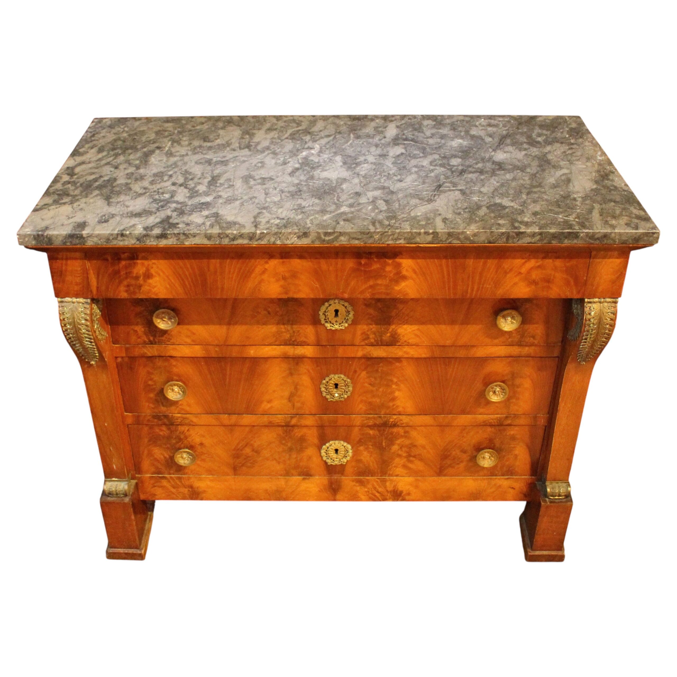 WCH-1005: Circa 1805-1815 Empire Period French Marble Top Commode