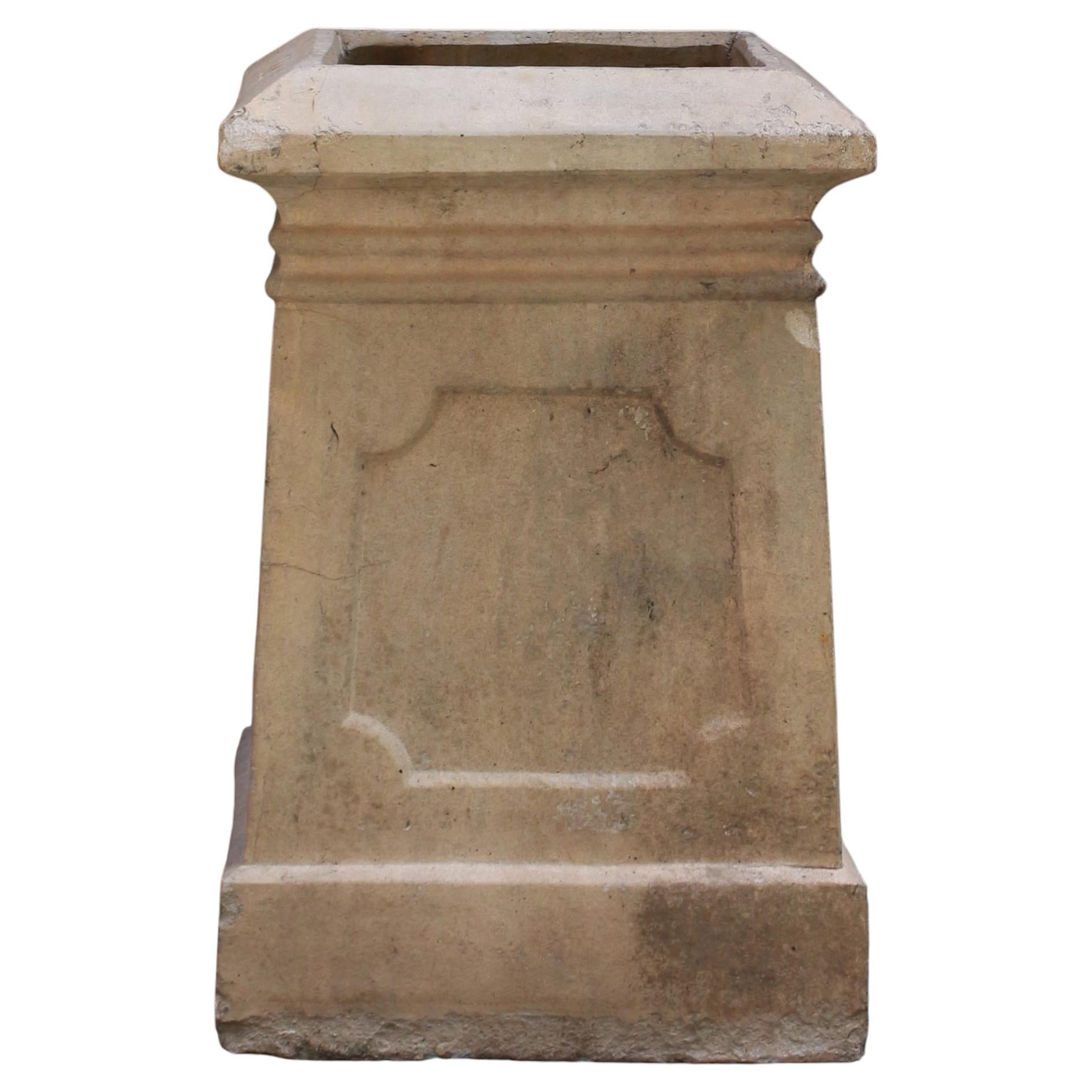 WGD-577: Antique English Square Plinth-Form Chimney Pot