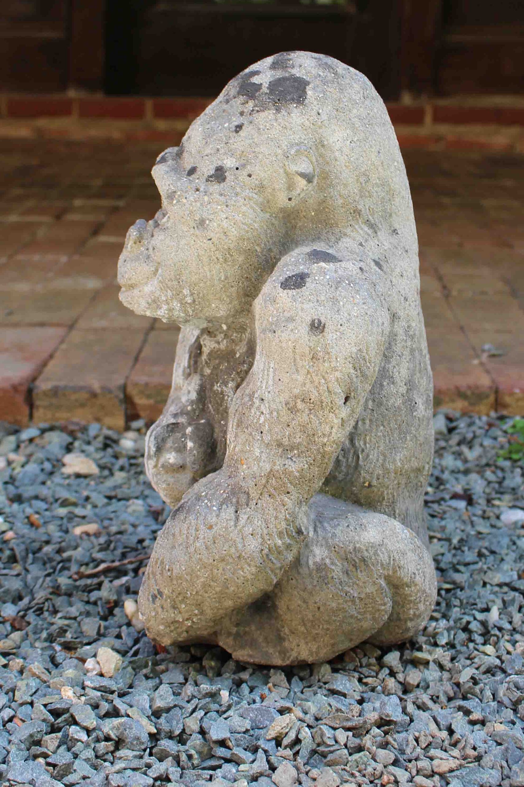 WGD-579: Mid-20th Century English Cast Stone Seated Gorilla Garden Ornament - Image 2