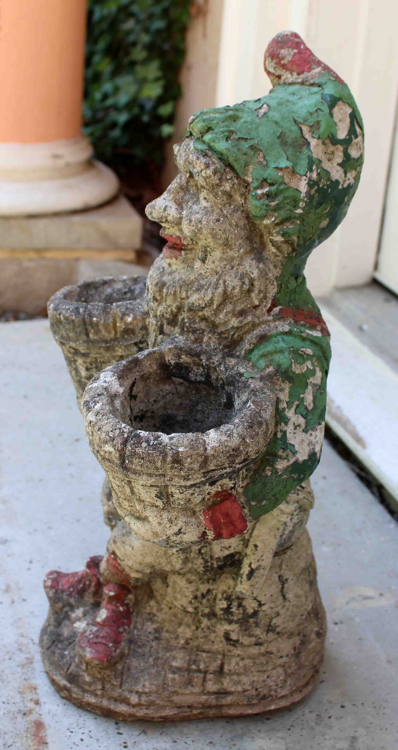 WGD-589: Mid-20th Century English Cast Stone Garden Gnome Double Planter - Image 4