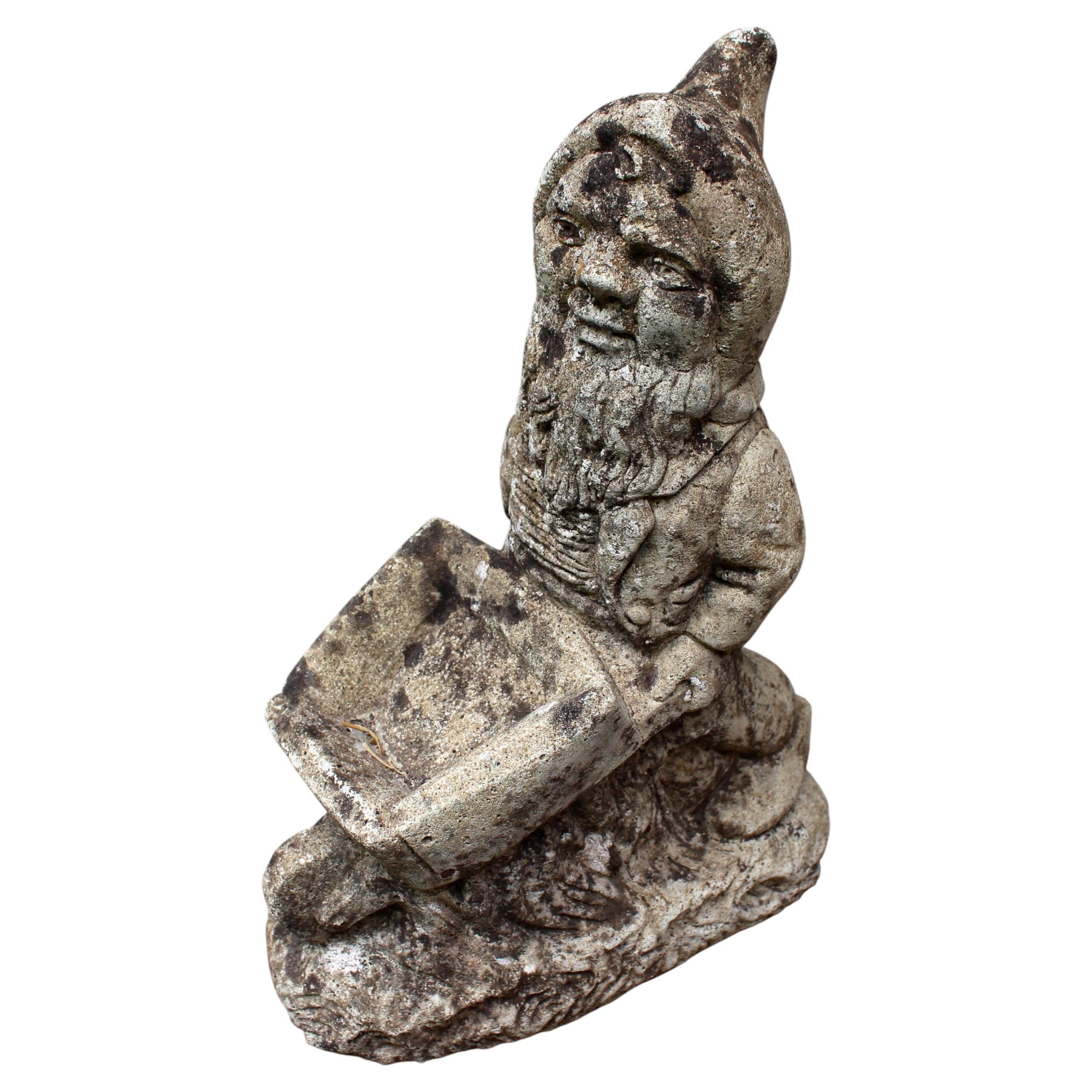 WGD-591: Mid-20th Century English Cast Stone Gnome Planter