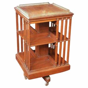 WOF-2655: Early 20th Century English Mahogany Revolving Bookcase