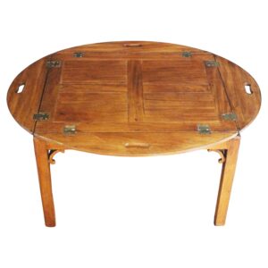WOT-2626: Circa 1780 English Butler's Tray on Custom Coffee Table Stand