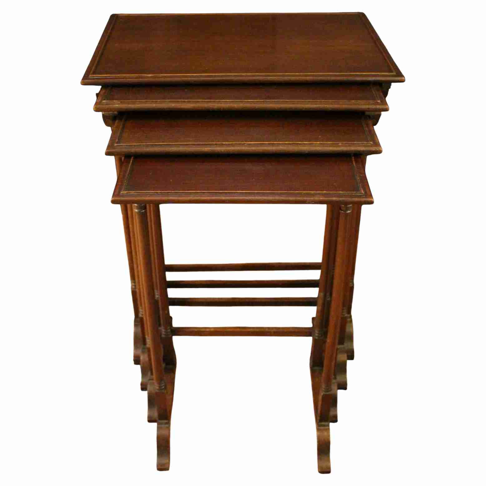 WOt-2687: Circa 1880 Quartet of English Nesting Tables