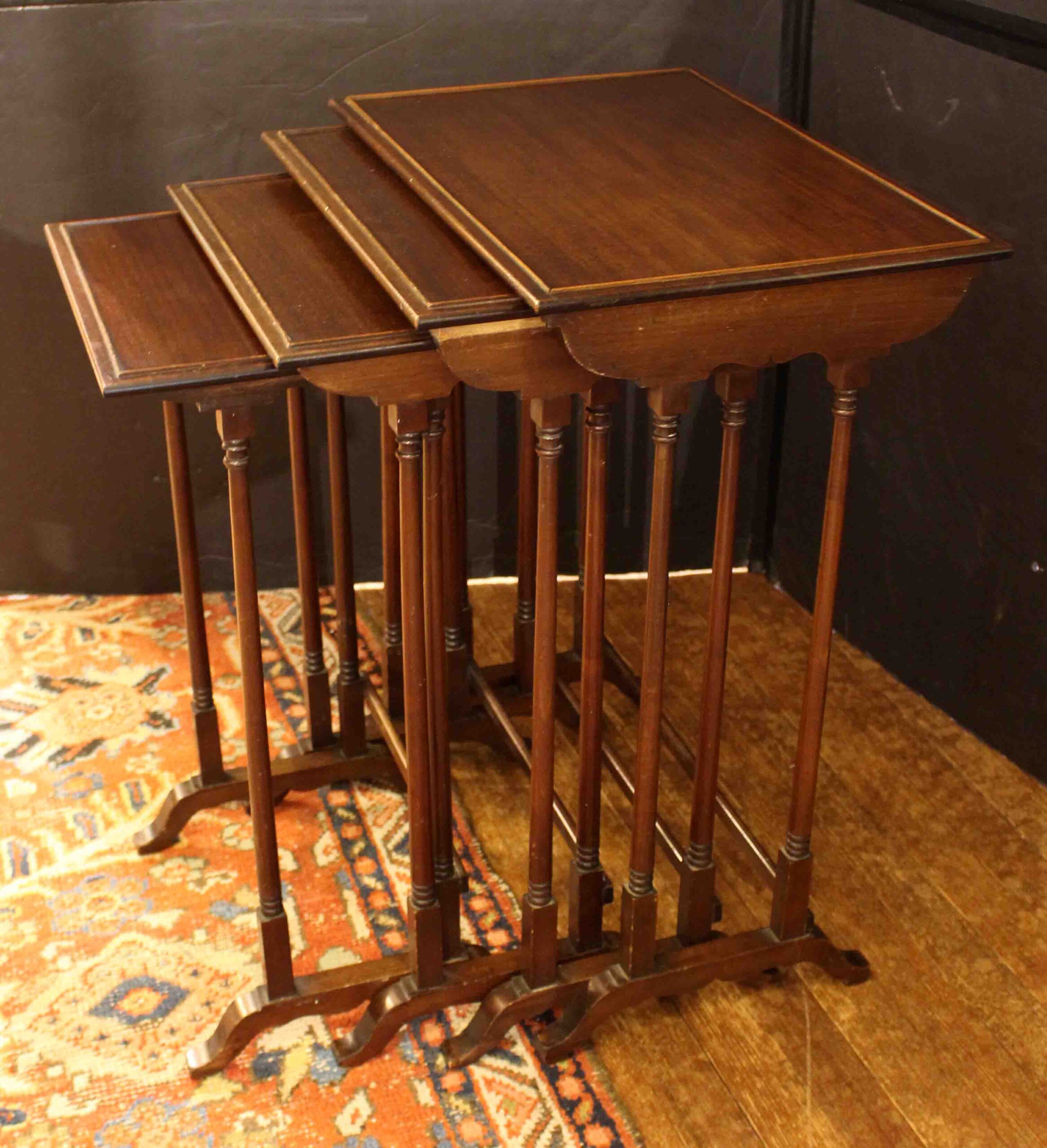 WOt-2687: Circa 1880 Quartet of English Nesting Tables - Image 2