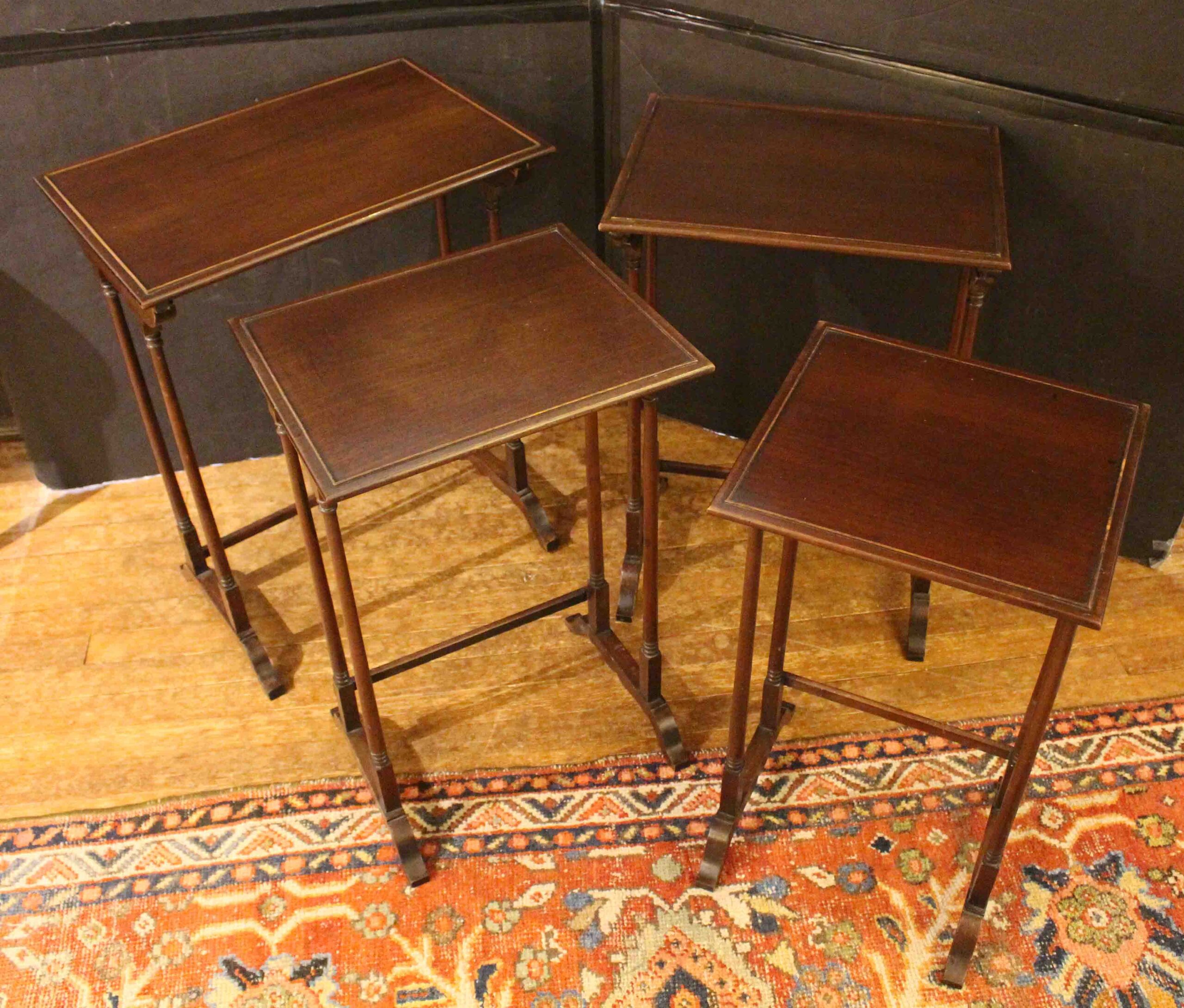 WOt-2687: Circa 1880 Quartet of English Nesting Tables - Image 3