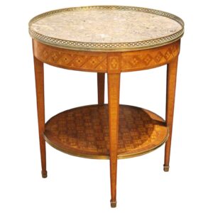 WOT-2703: Napoleon III Marble Top Gueridon Table of Louis XVI Taste