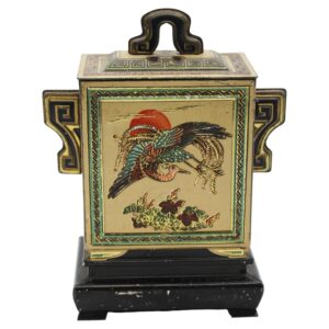 WB-1576: 1920 English Huntley & Palmers Chinoiserie Jar on Stand Biscuit Tin Box
