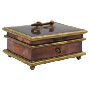 WB-1578: Circa 1800-1820 English Copper & Brass Jewelry Casket Box