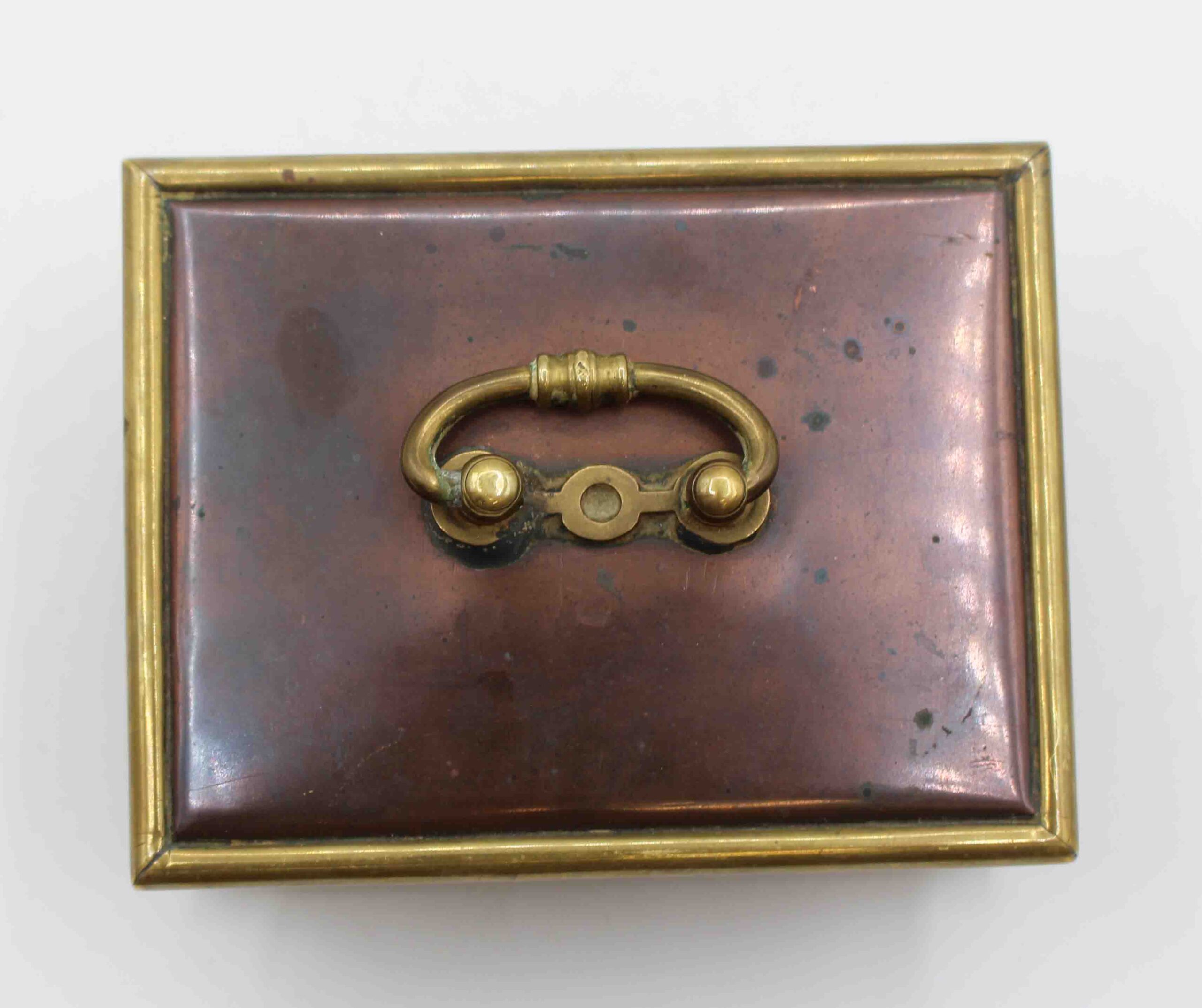 WB-1578: Circa 1800-1820 English Copper & Brass Jewelry Casket Box - Image 4