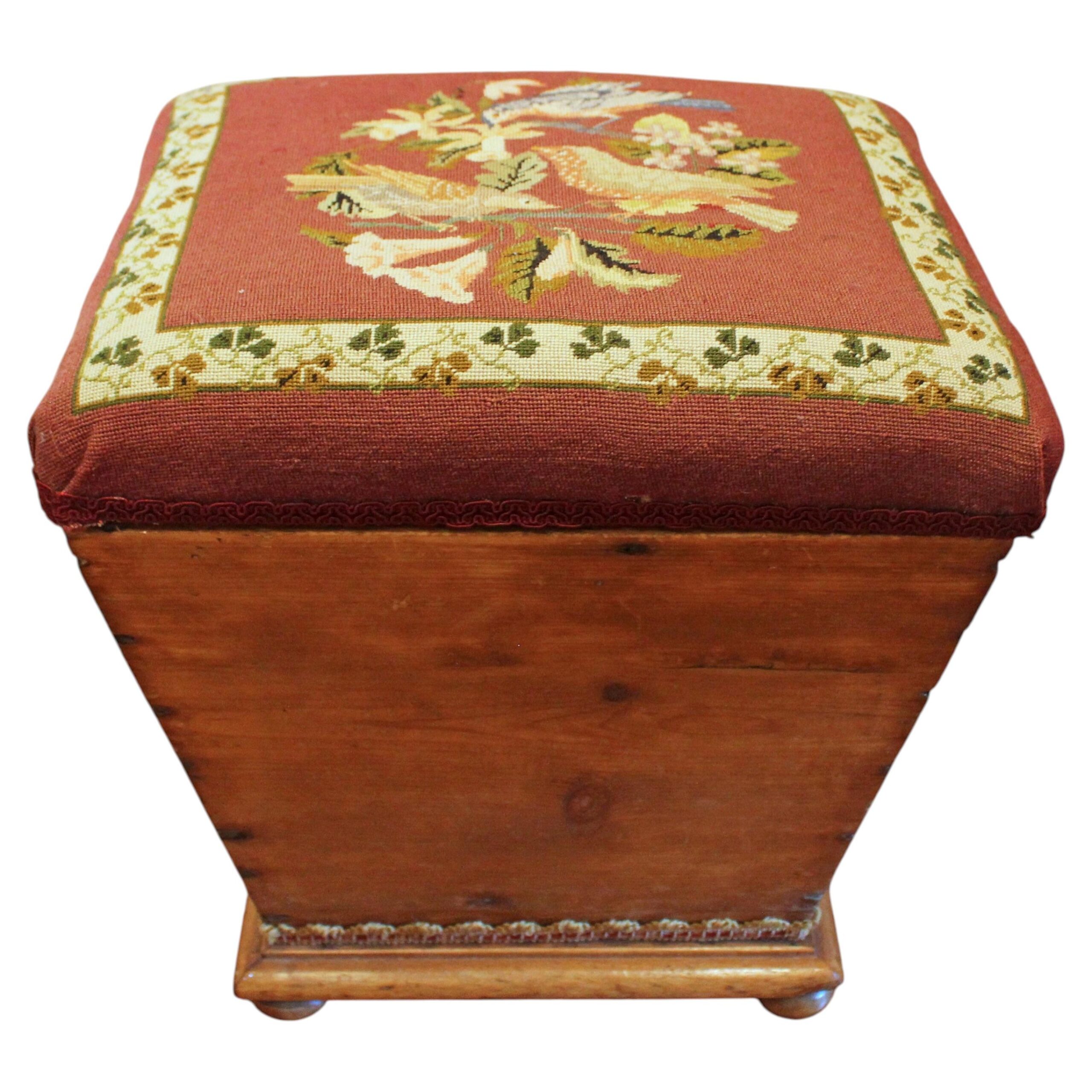WC-1453: Circa 1835 English William IV Lift-Top Ottoman