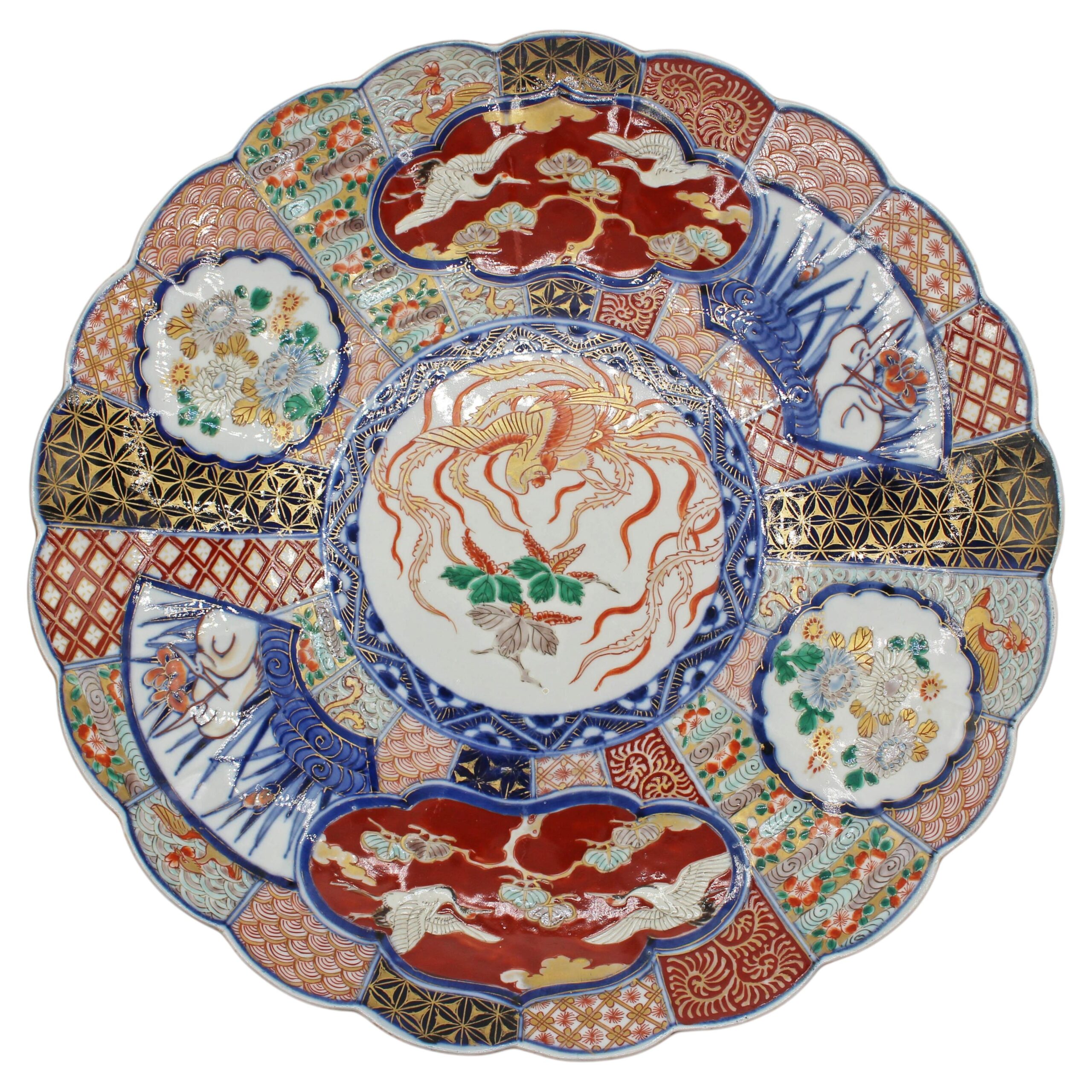 WCI-8345: Circa 1870 Japanese Large Scalloped Imari Charger