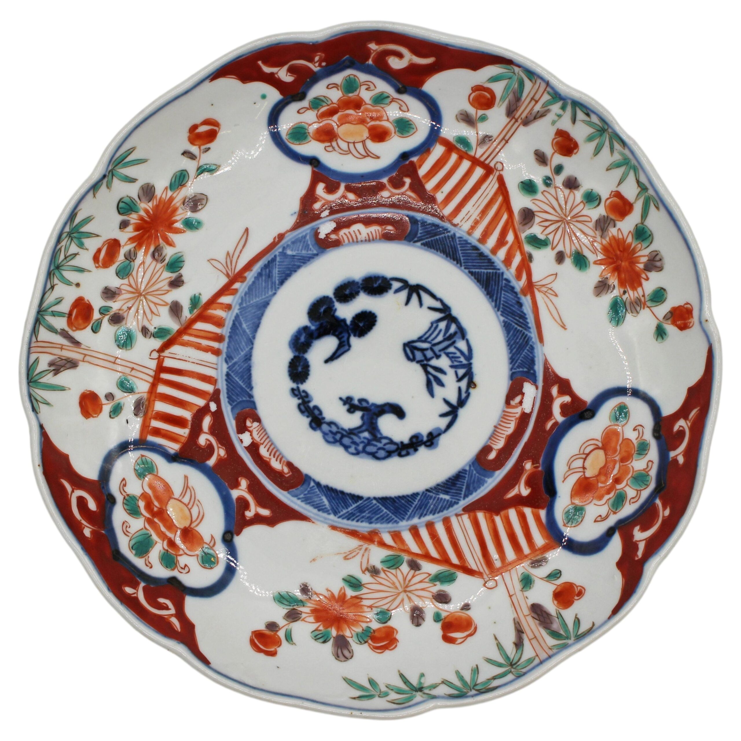 WCI-8941: Circa 1880 Japanese Shaped Imari Porcelain Plate
