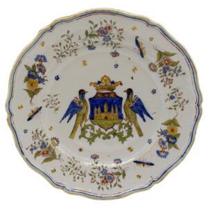 WCI-9206: Early 19th Century French Faience Armorial Plate