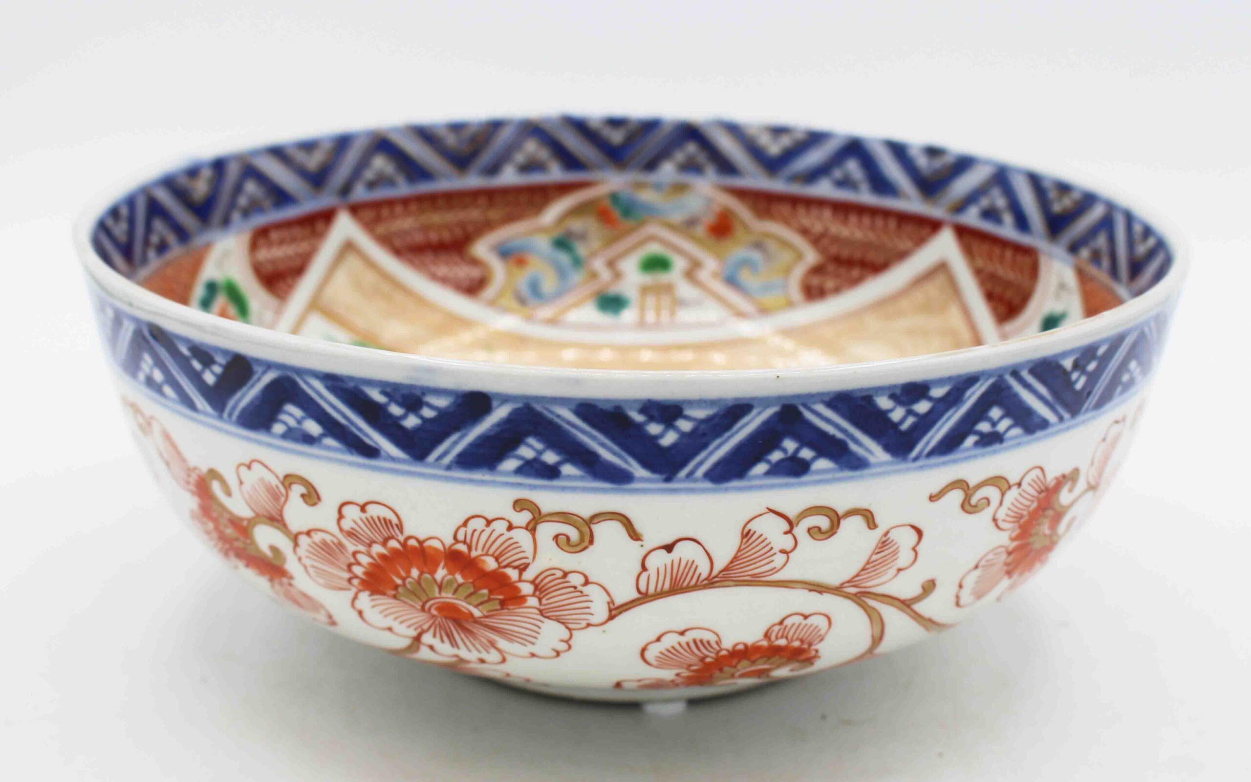 WCI-9220: Circa 1880 Japanese Imari Crane Motif Fruit Bowl - Image 3
