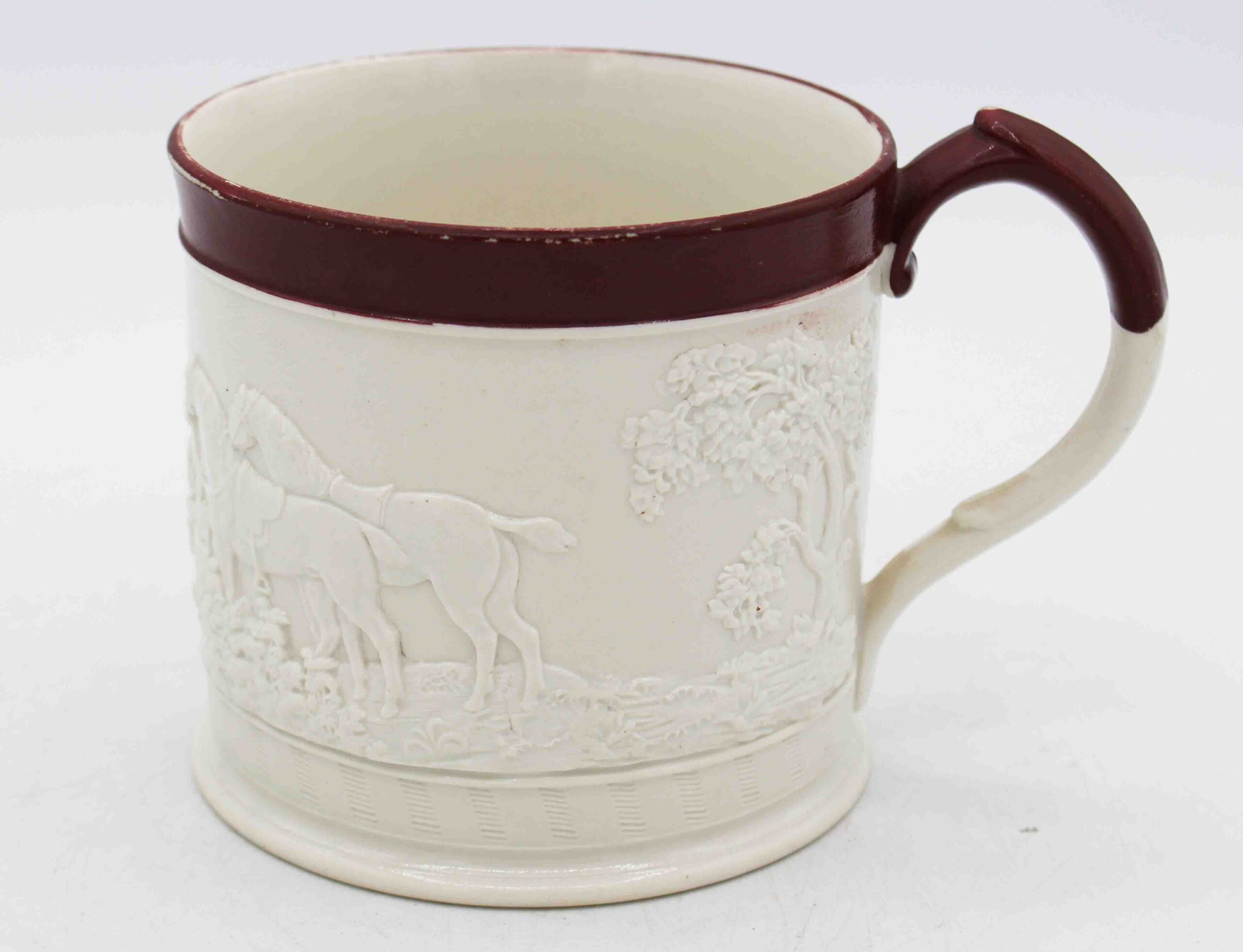 WCI-9225: Circa 1805-1810 English Davenport Hunt Motif Stoneware Mug - Image 3