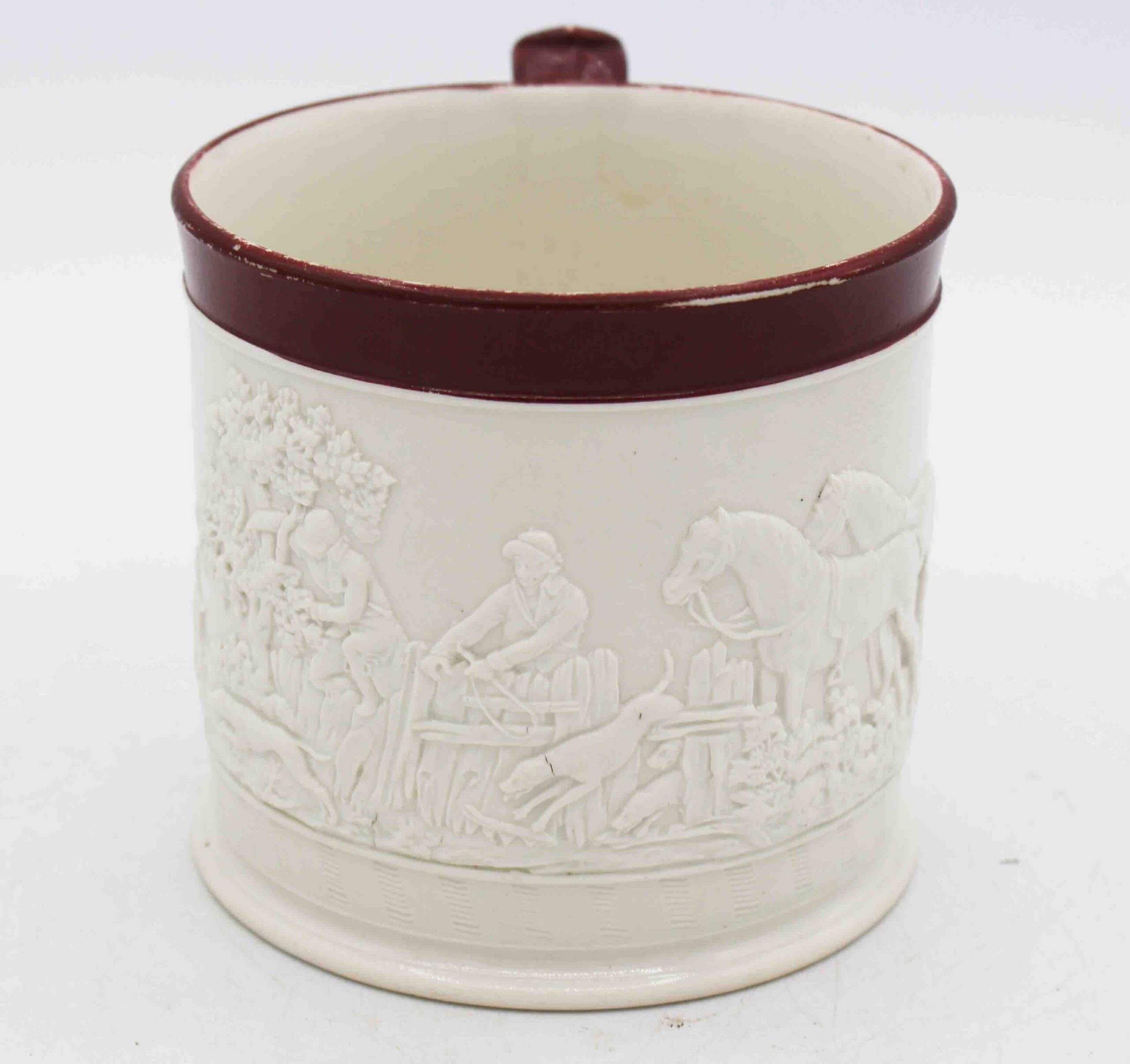 WCI-9225: Circa 1805-1810 English Davenport Hunt Motif Stoneware Mug - Image 2