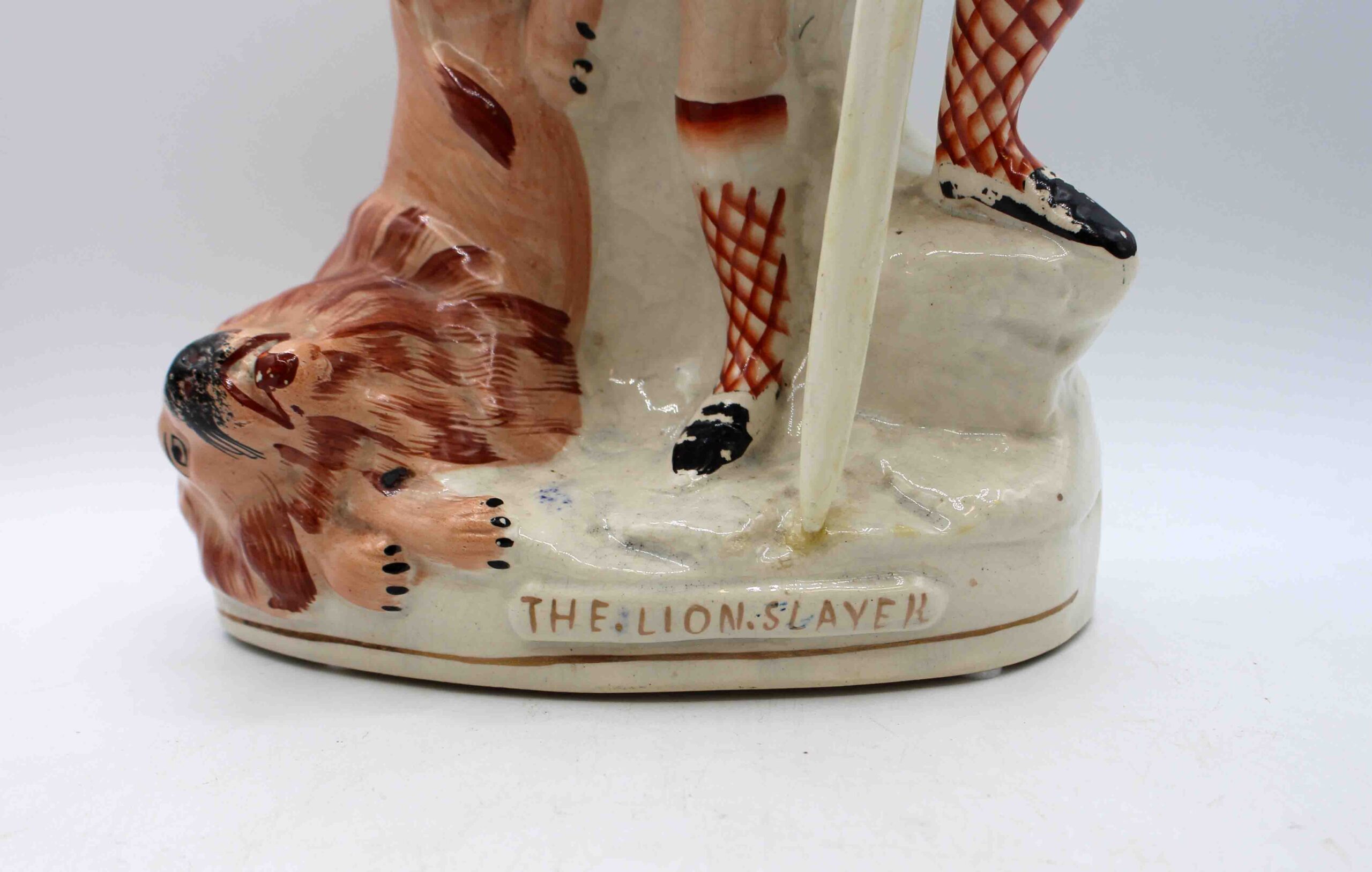 WCI-9236: Circa 1860 English Staffordshire Figure of "The Lion Slayer" - Image 3