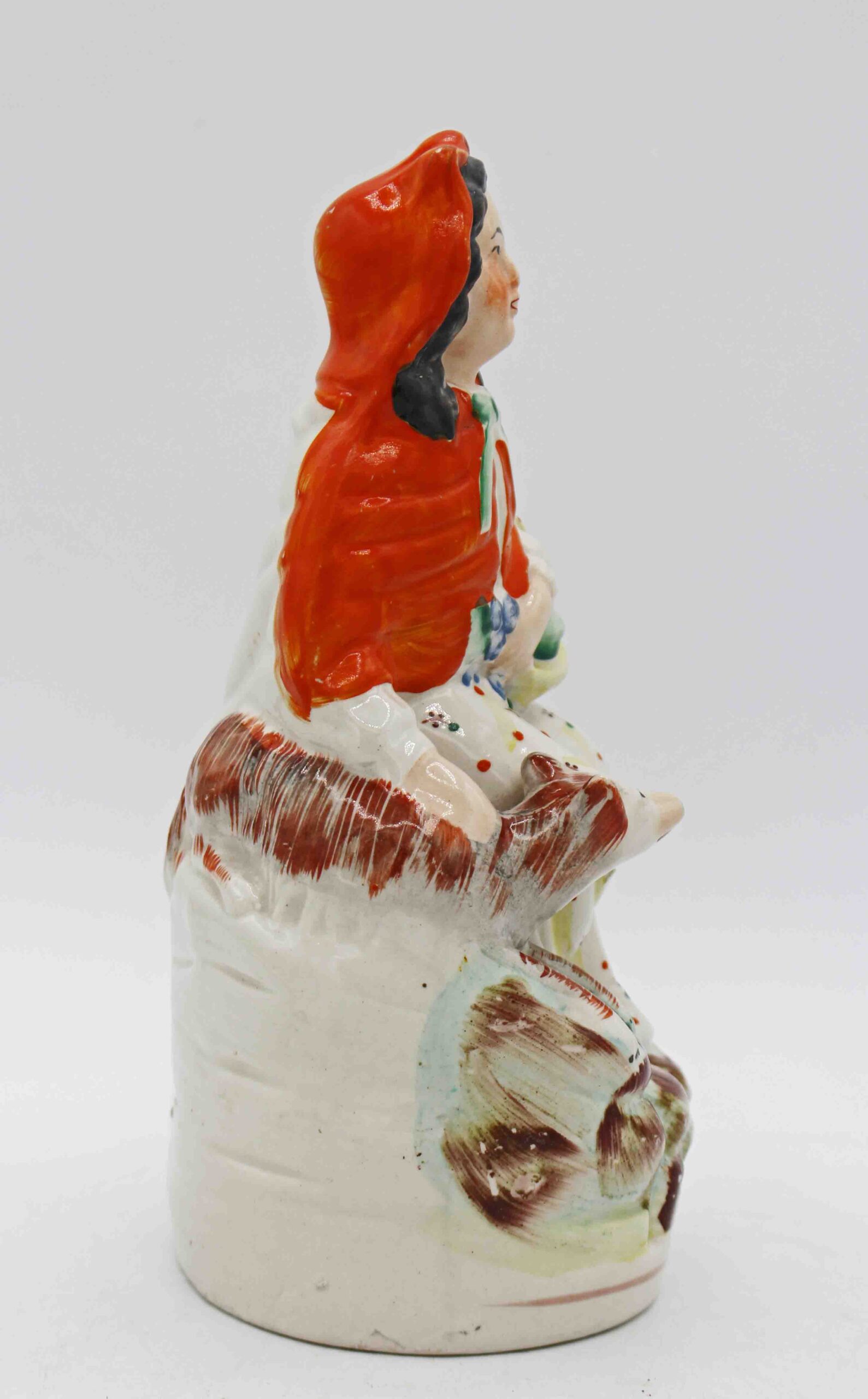 WCI-9207: Circa 1860-80 English Staffordshire Little Red Riding Hood Figure - Image 5