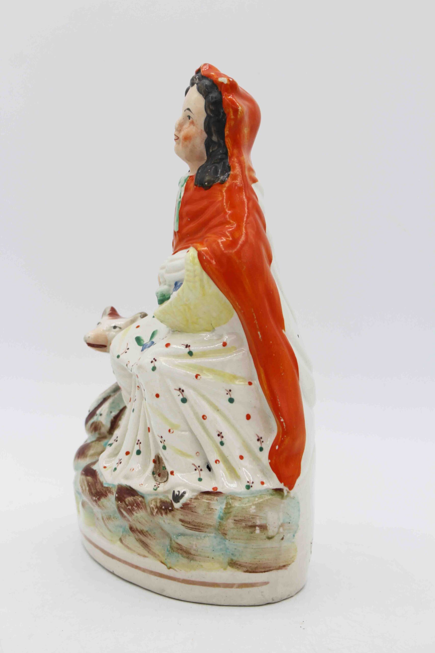 WCI-9207: Circa 1860-80 English Staffordshire Little Red Riding Hood Figure - Image 3