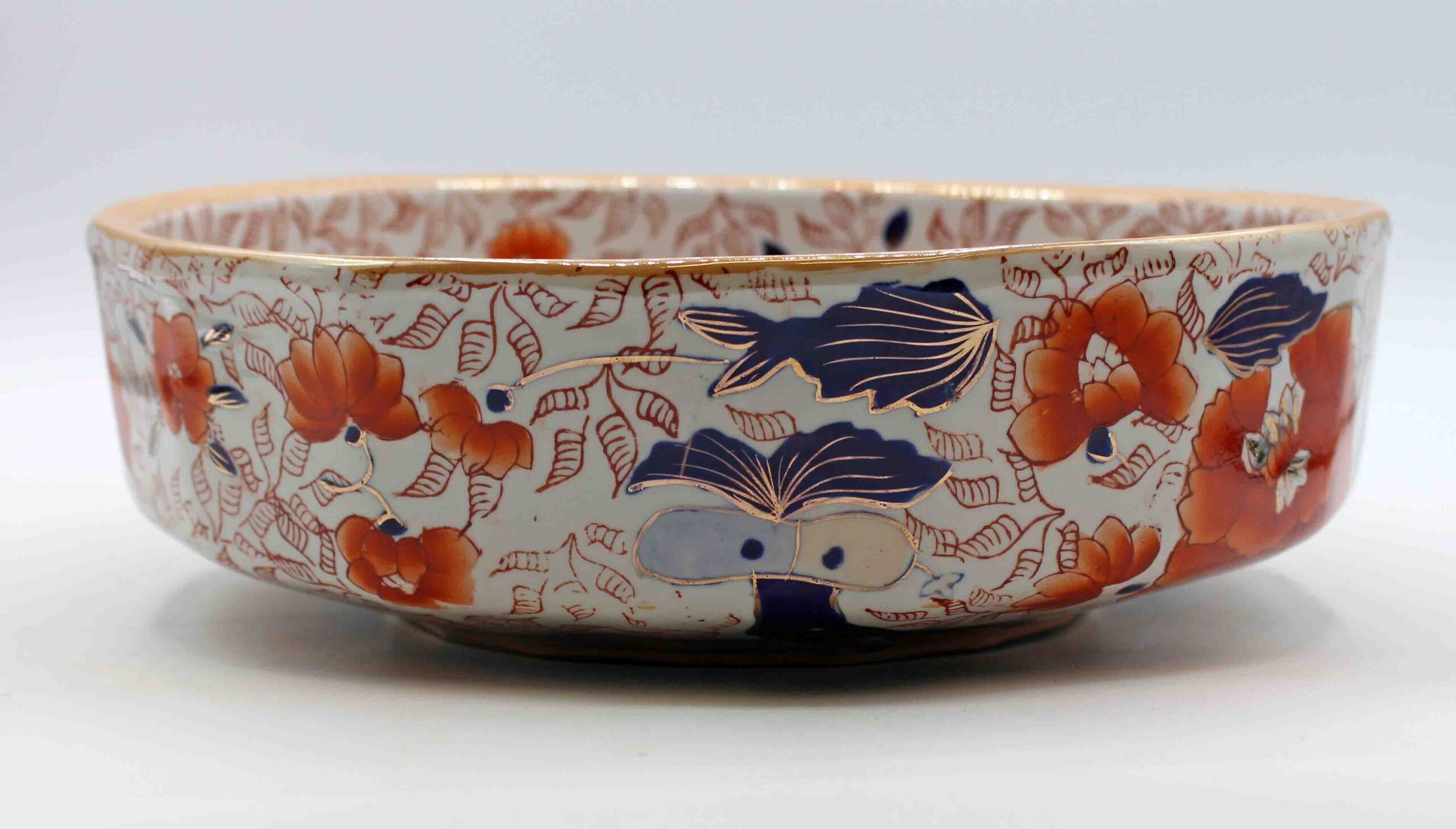 WCI-9264: Early 20th Century Large English Mason's Ironstone Imari Influence Bowl - Image 3