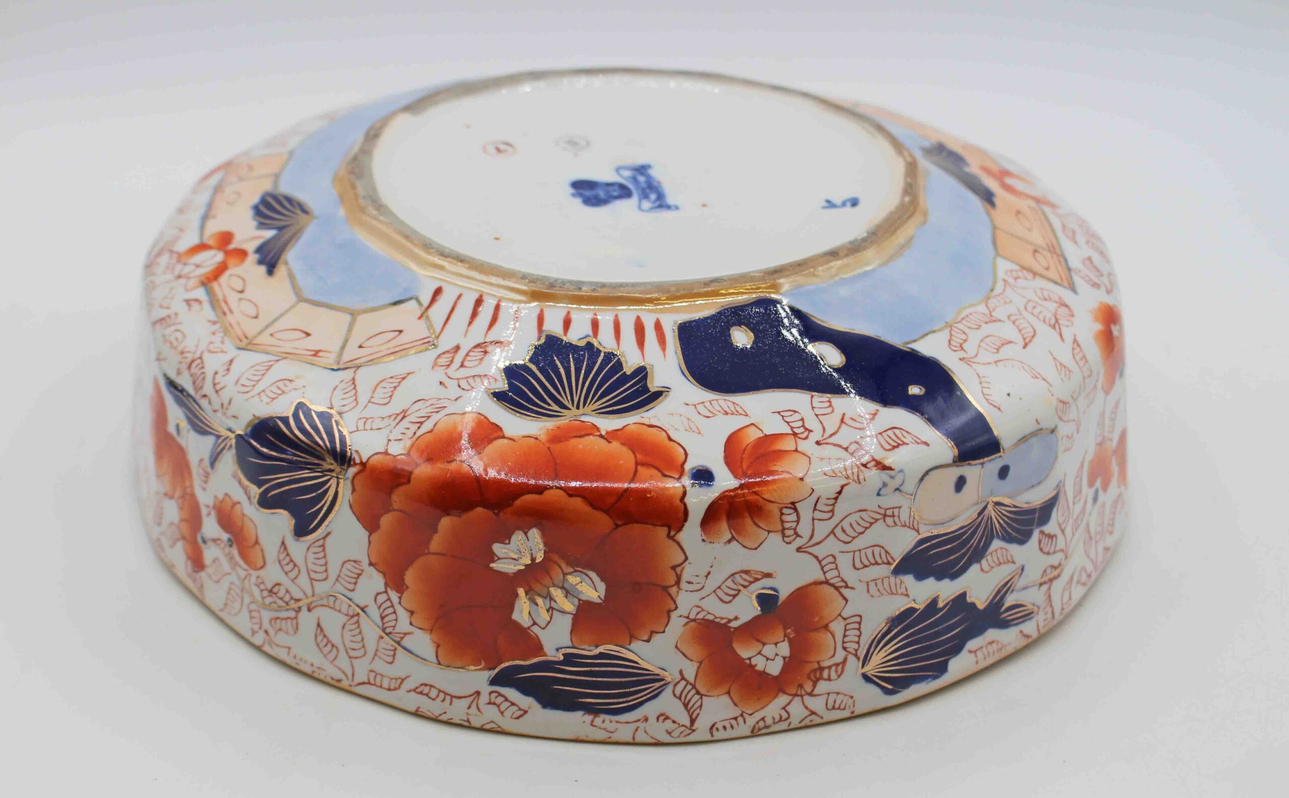 WCI-9264: Early 20th Century Large English Mason's Ironstone Imari Influence Bowl - Image 4
