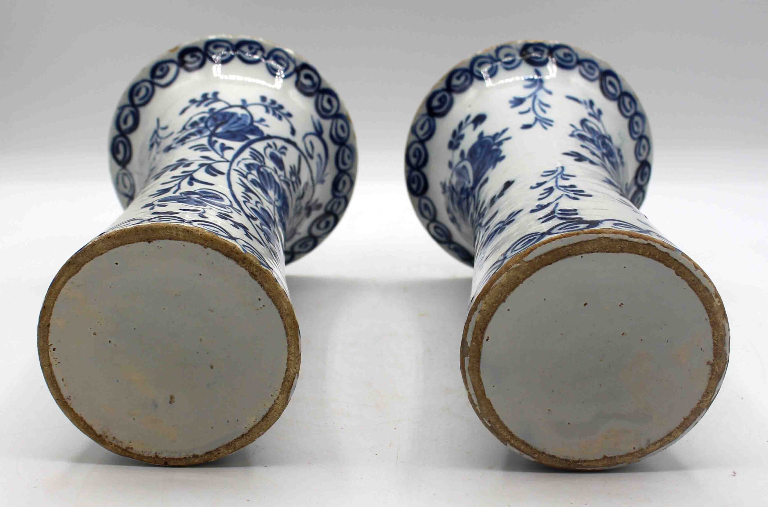WCI-9271: Pair of c. 1800 Delft Blue and White Vases - Image 2