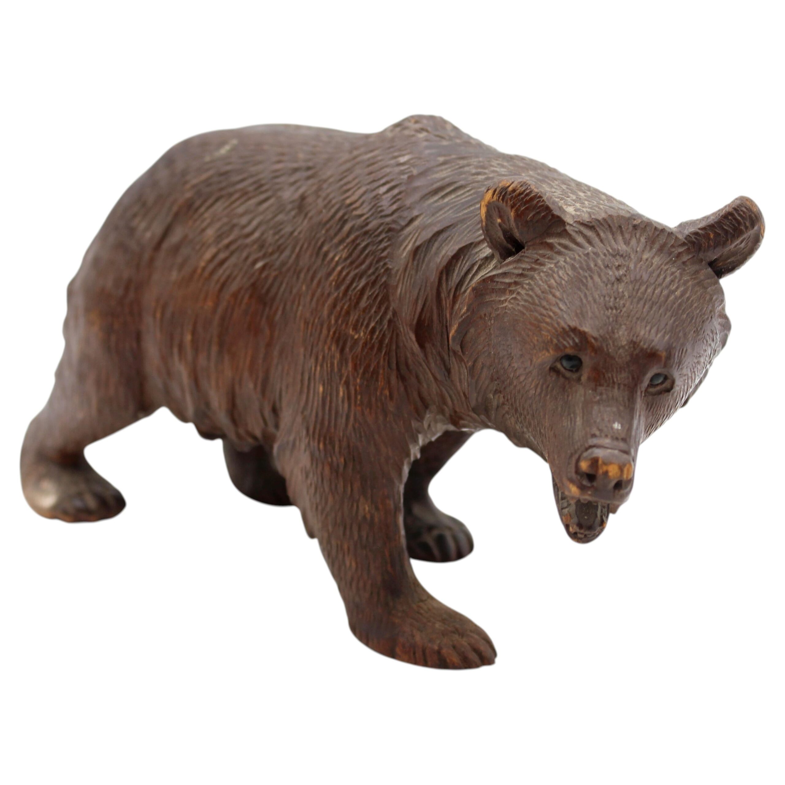 WCO-3827: Late 19th Century Swiss Small-Medium Size Strolling Black Forest Bear