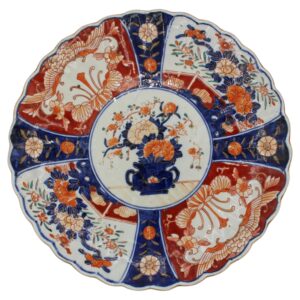 WCI-8971: Circa 1870 Japanese Imari Scalloped and Molded Chop Plate