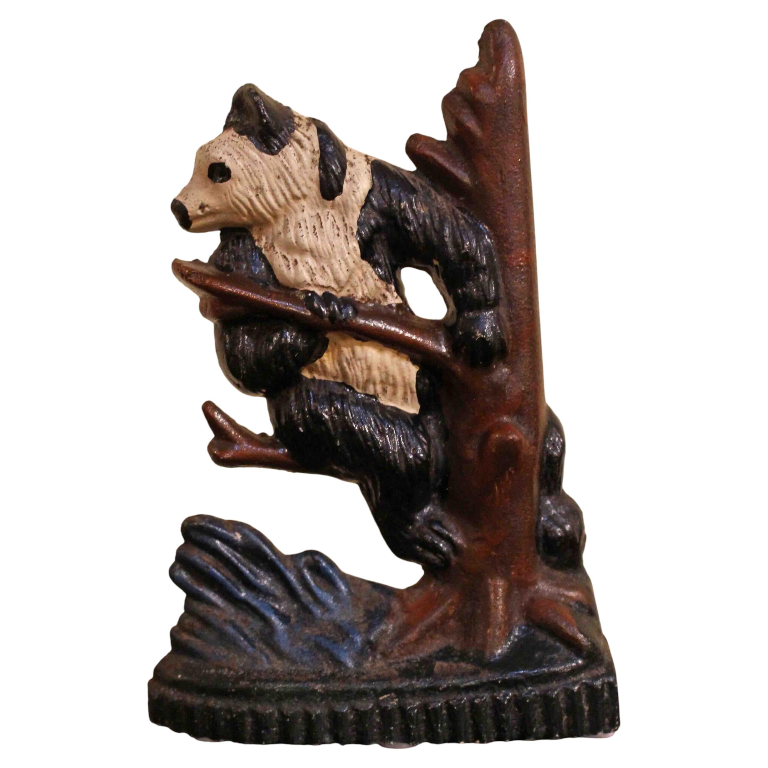 WDA-1787: Early-Mid 20th Century English Cast Iron Panda Doorstop
