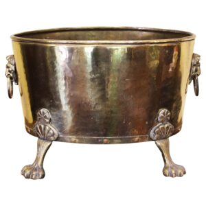 WDA-1790: Circa 1880 English Oval Brass Jardiniere
