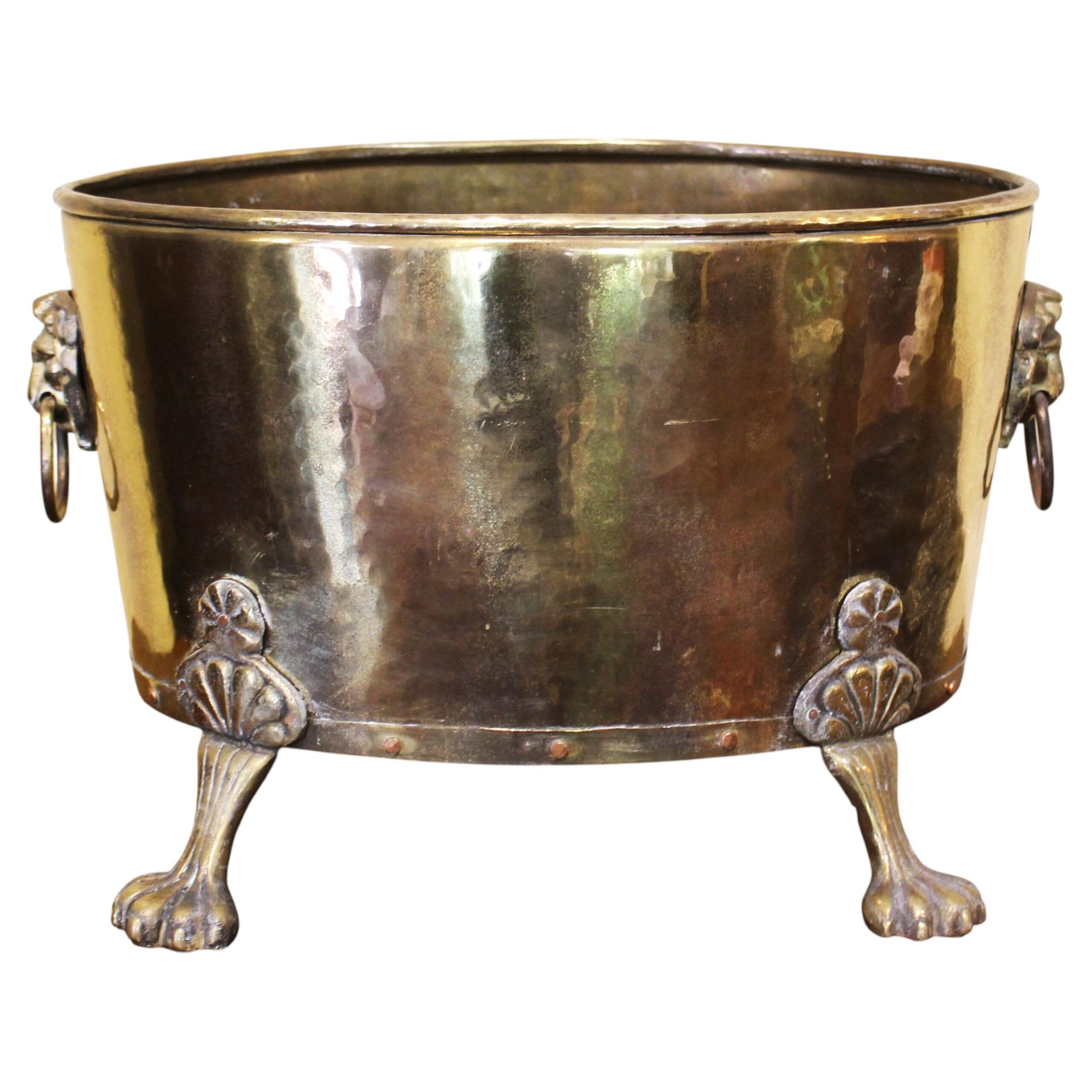 WDA-1790: Circa 1880 English Oval Brass Jardiniere
