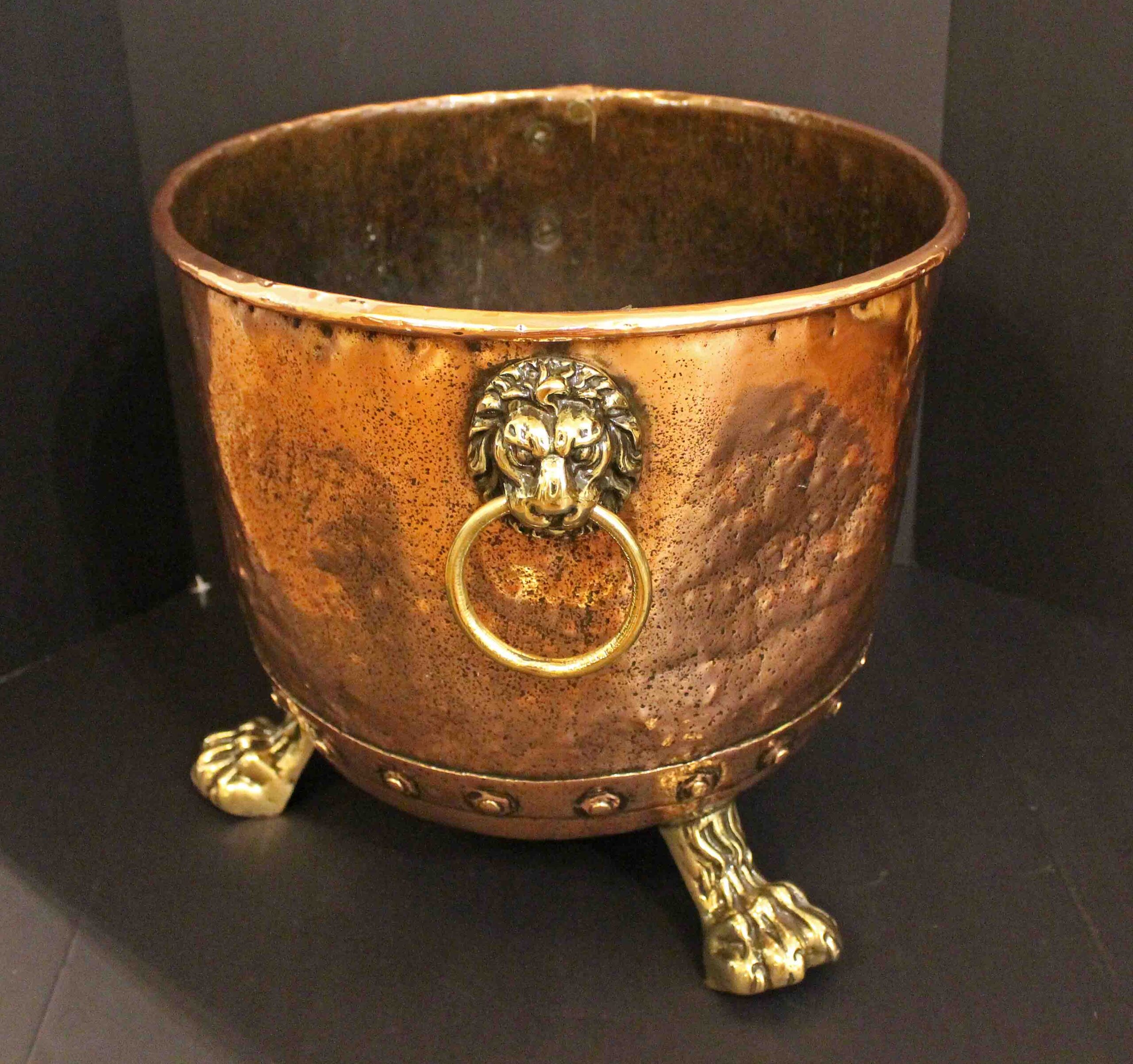WDA-1792: Mid-19th Century Large English Copper & Brass Log Bucket or Jardiniere - Image 2