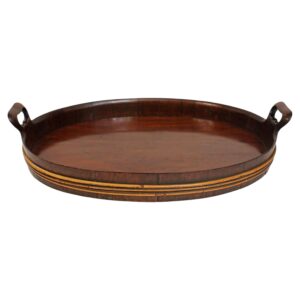 WDA-1803: Circa 1800 Georgian Period English Oval Wooden Serving Tray