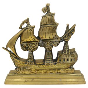WDA-1804: Circa 1900 English Large Brass Ship Doorstop