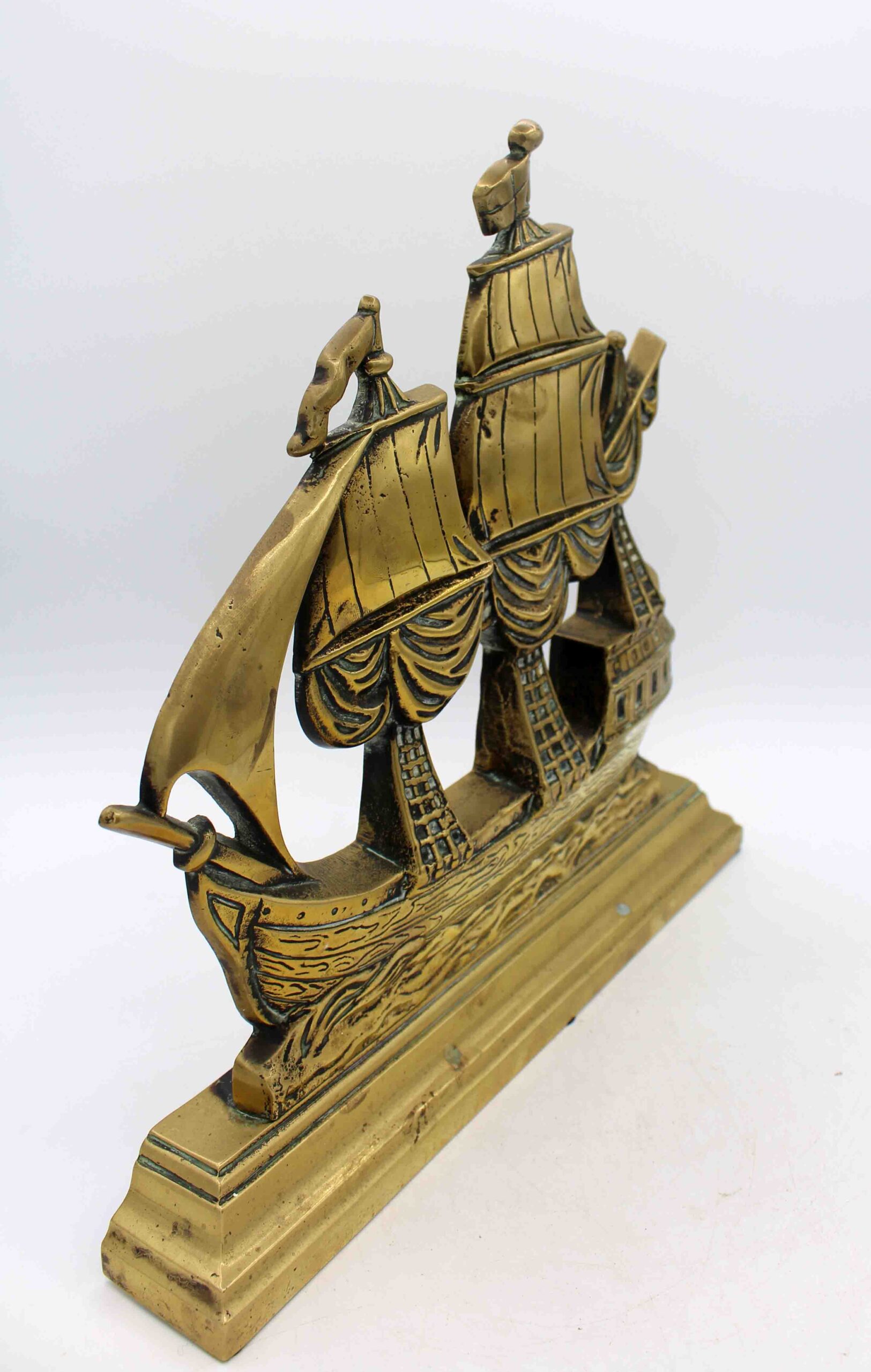 WDA-1804: Circa 1900 English Large Brass Ship Doorstop - Image 2