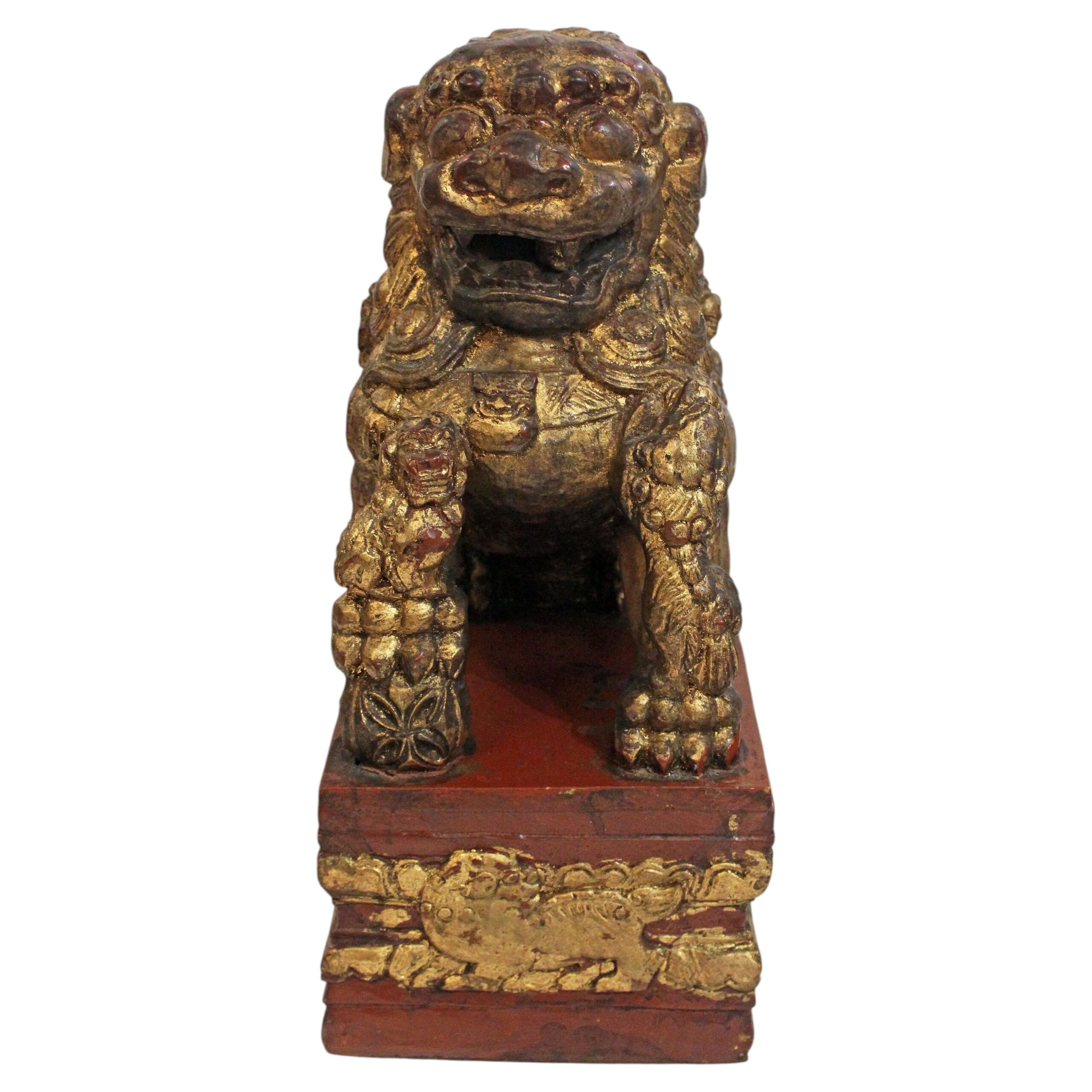 WDA-1807z: Early-Mid 20th Century Carved Female Foo Lion