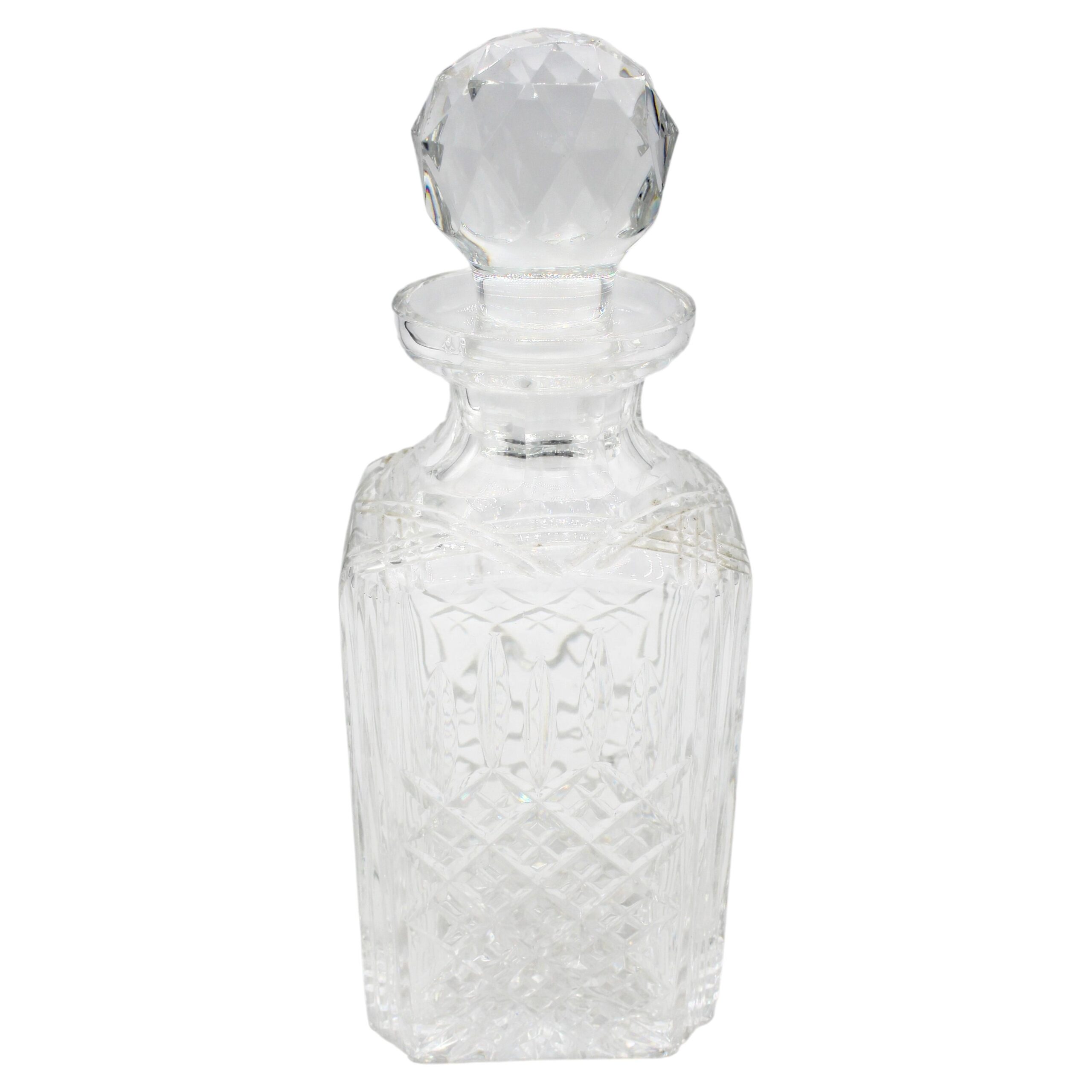 WG-2981: Circa 1900 Anglo-Irish Square Shaped Decanter With Stopper