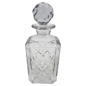 WG-2982: Circa 1900 English Cut Corner Square Decanter With Stopper