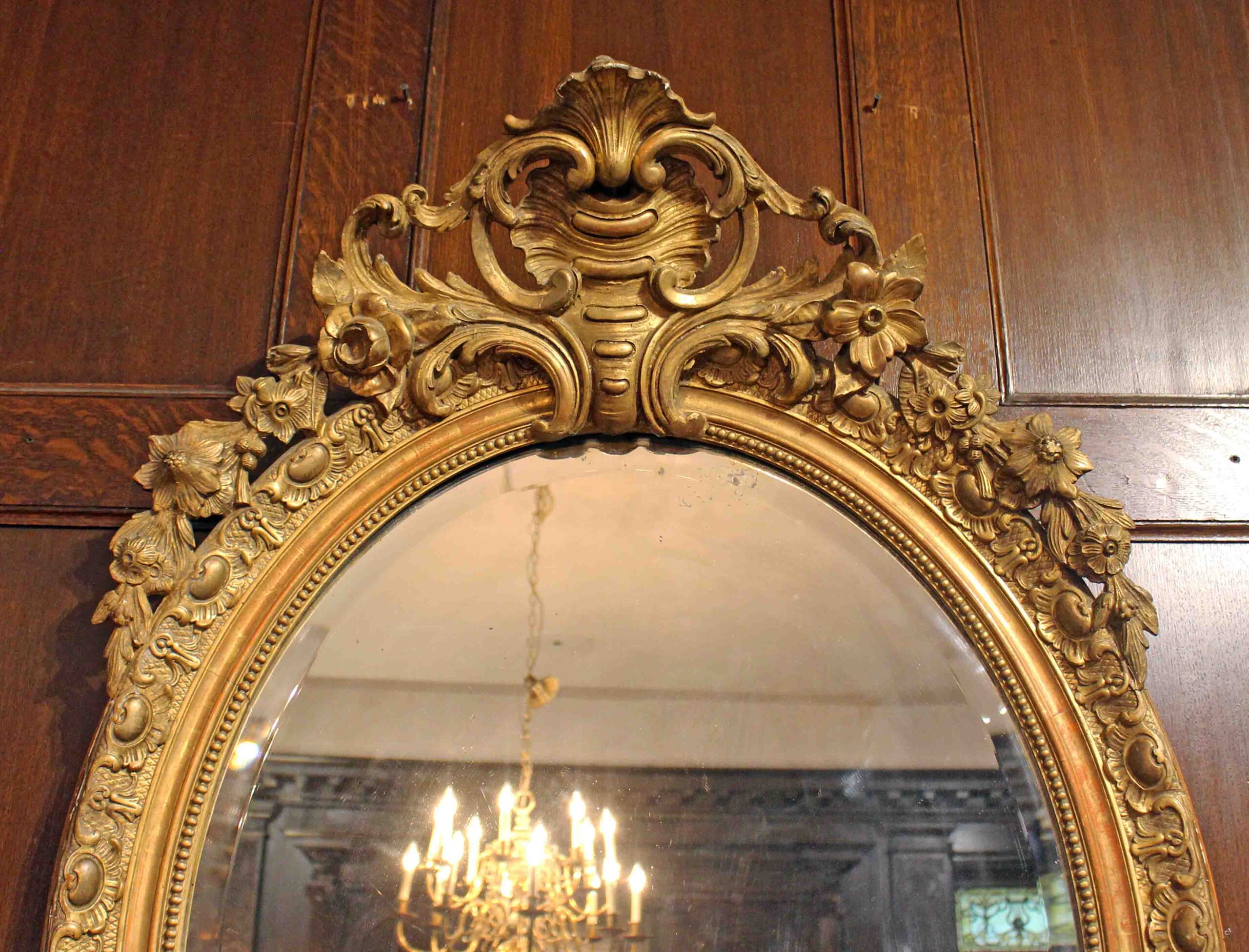 WM-549: Circa 1860-80 French Grand Oval Carved Giltwood Mirror - Image 2
