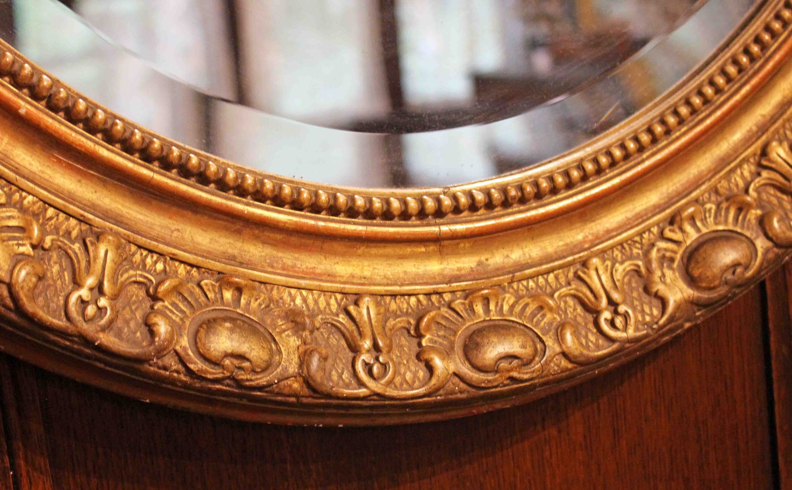 WM-549: Circa 1860-80 French Grand Oval Carved Giltwood Mirror - Image 3