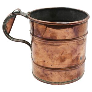 WMI-3832: Mid-19th Century English Copper Cylinder Form Handled Measure