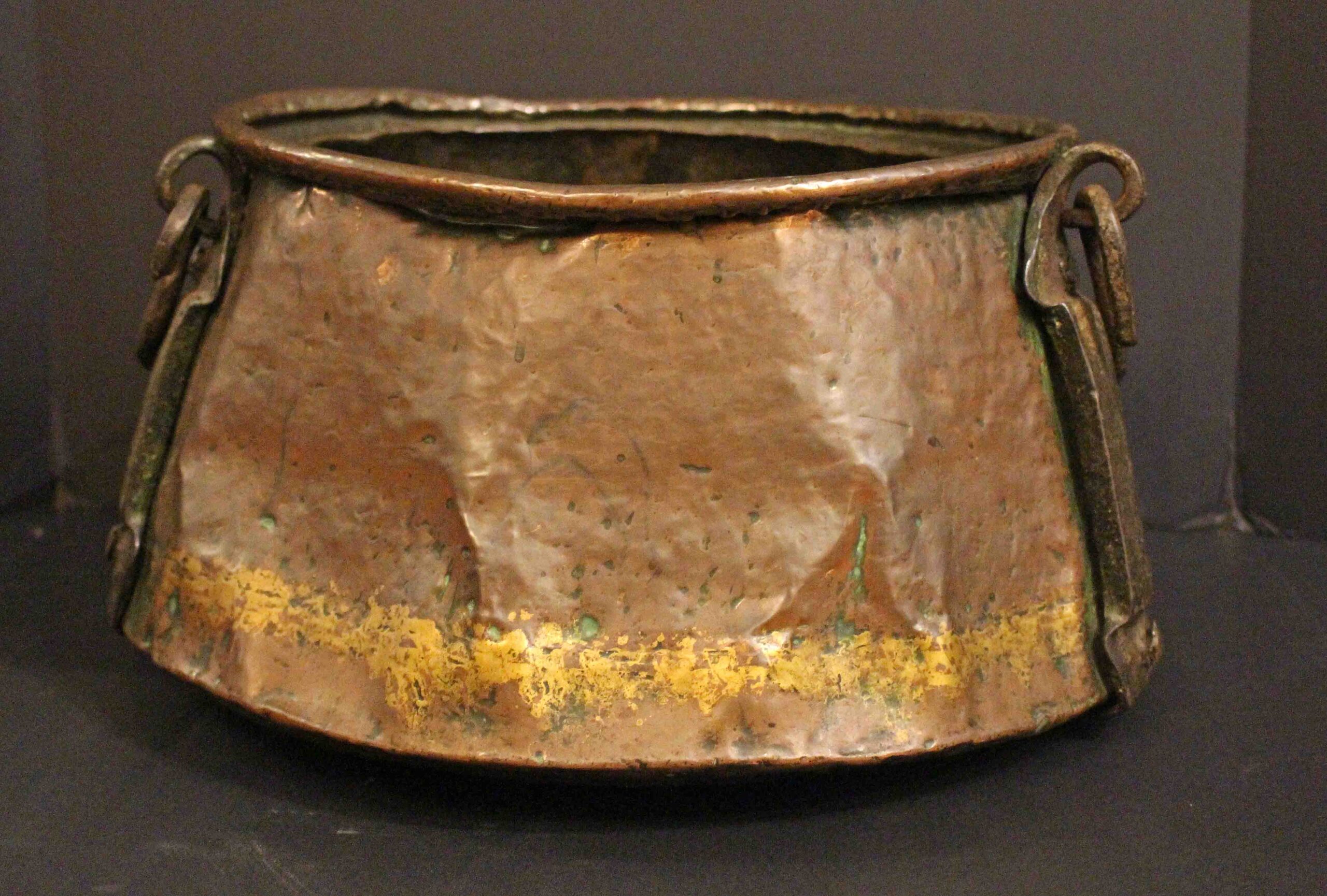 WMI-3833: Circa 1900 English Arts & Crafts Copper & Iron Cauldron - Image 5