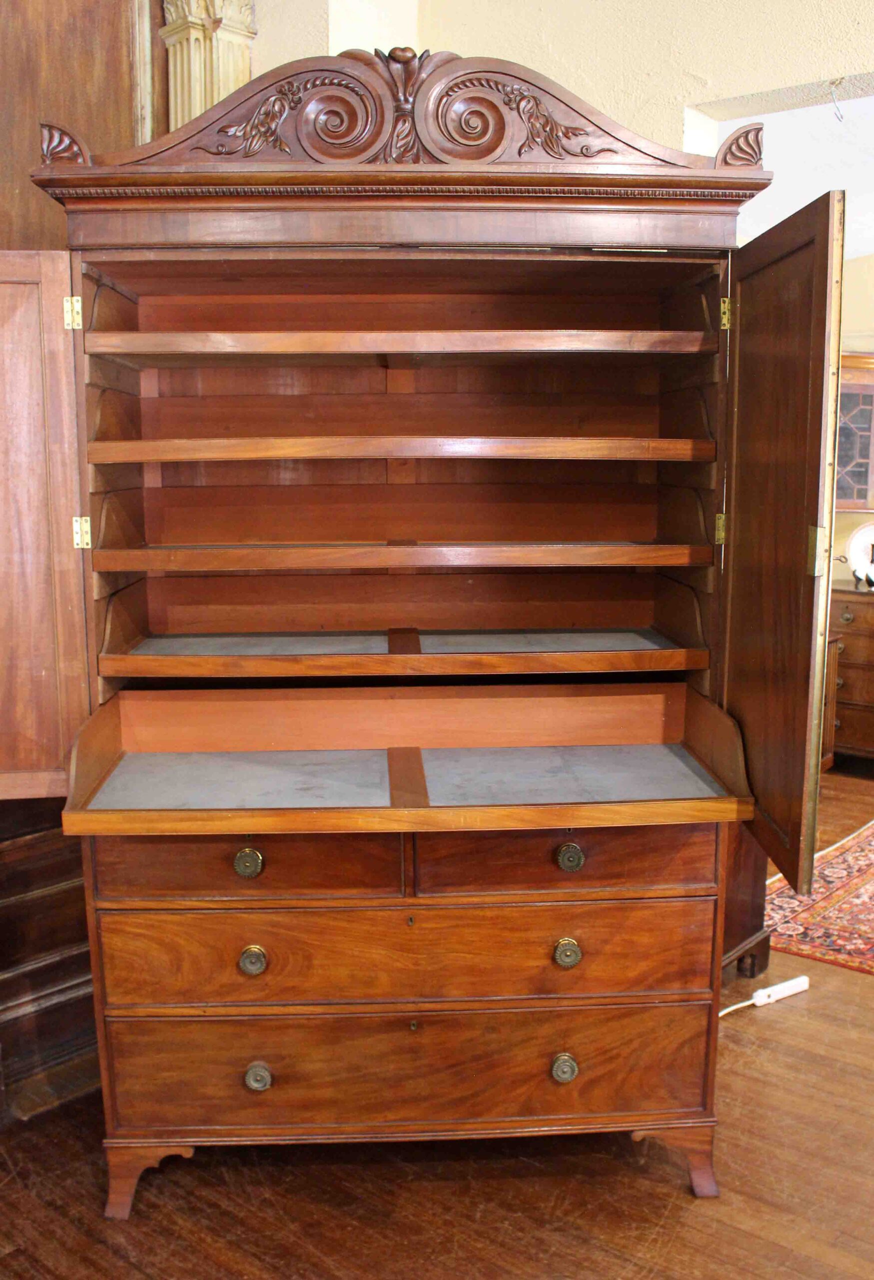 WOF-2664: Circa 1815 English Regency Period Linen Press - Image 4