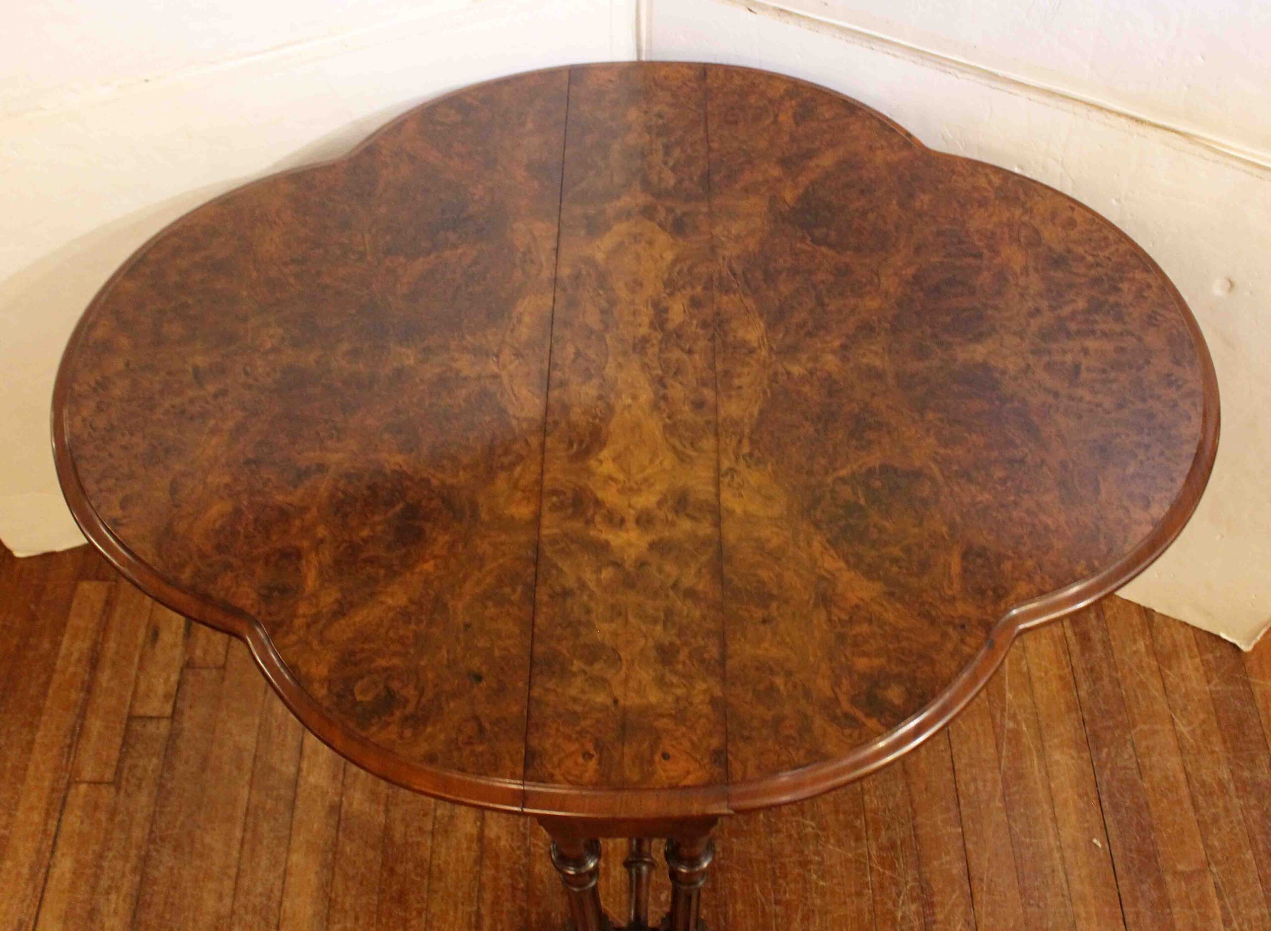 WOT-2708: Circa 1840s English Turtle Top Walnut Sutherland Table - Image 2